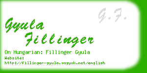 gyula fillinger business card